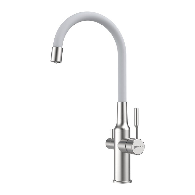 Изображение товара Смеситель для кухонной мойки Lemark Expert LM5083S-White с подключением к фильтру