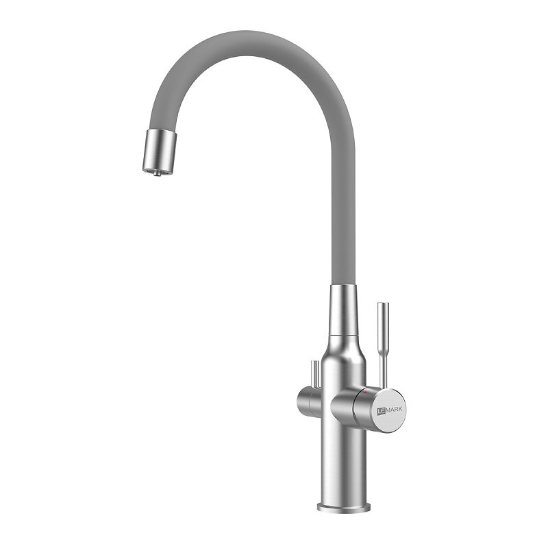 Изображение товара Смеситель для кухонной мойки Lemark Эксперт/Expert LM5083S-Gray, с подключением к фильтру с питьевой водой, сталь/серый Изображение товара Смеситель для кухонной мойки Lemark Эксперт/Expert LM5083S-Gray, с подключением к фильтру с питьевой водой, сталь/серый