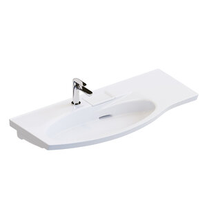 Изображение товара Раковина Kerama Marazzi Riva мебельная 100 см, накладная, левая, белая
