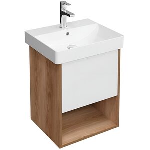 Изображение товара Тумба под раковину Kerama Marazzi Pro 50 см, подвесная, 1 ящик, цвет вяз, PRO.50.1.OLM