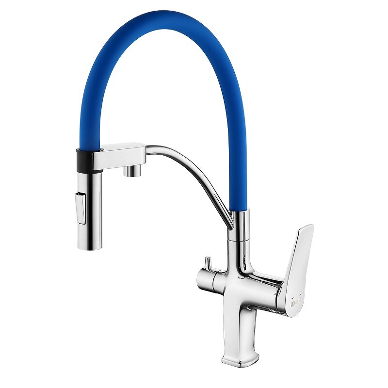 Изображение товара Смеситель Lemark Комфорт/Comfort LM3074C-Blue, для кухни с подключением к фильтру с питьевой водой, хром/синий