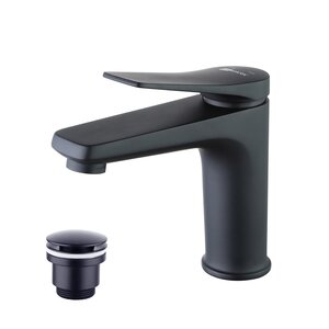 Изображение товара Смеситель для раковины Lemark Bronx LM3706BL, с донным клапаном, черный