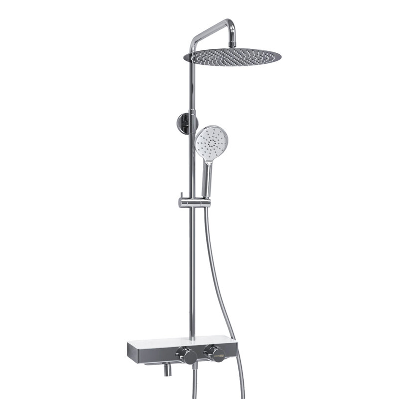 Изображение товара Душевая система WasserKRAFT с термостатом и 3 режимами, хром, 30 см