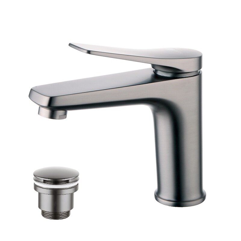 Изображение товара Смеситель для раковины Lemark Bronx LM3706GM, с донным клапаном, графит