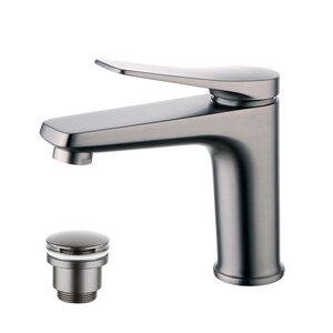 Изображение товара Смеситель для раковины Lemark Bronx LM3706GM, с донным клапаном, графит