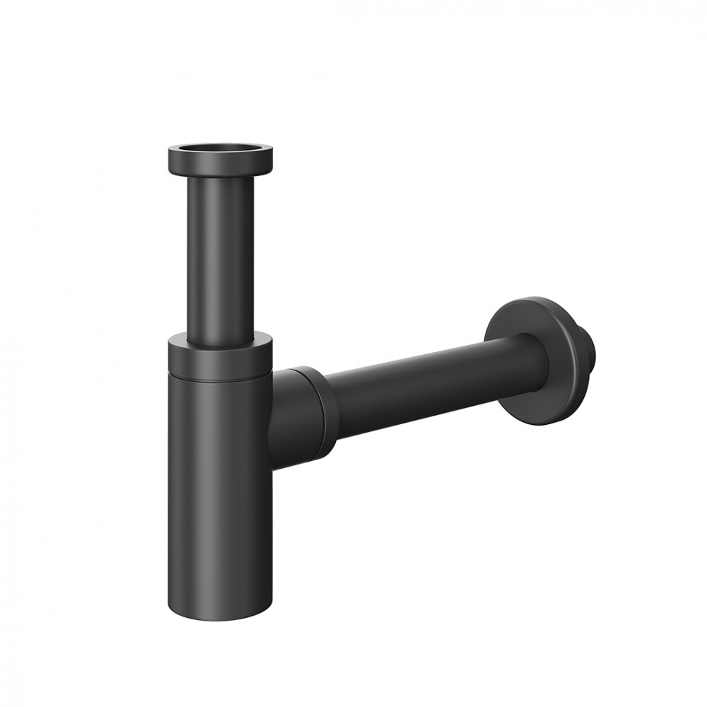 Изображение товара Цельнометаллический сифон Kerama Marazzi A400BLACK для раковины и биде черный