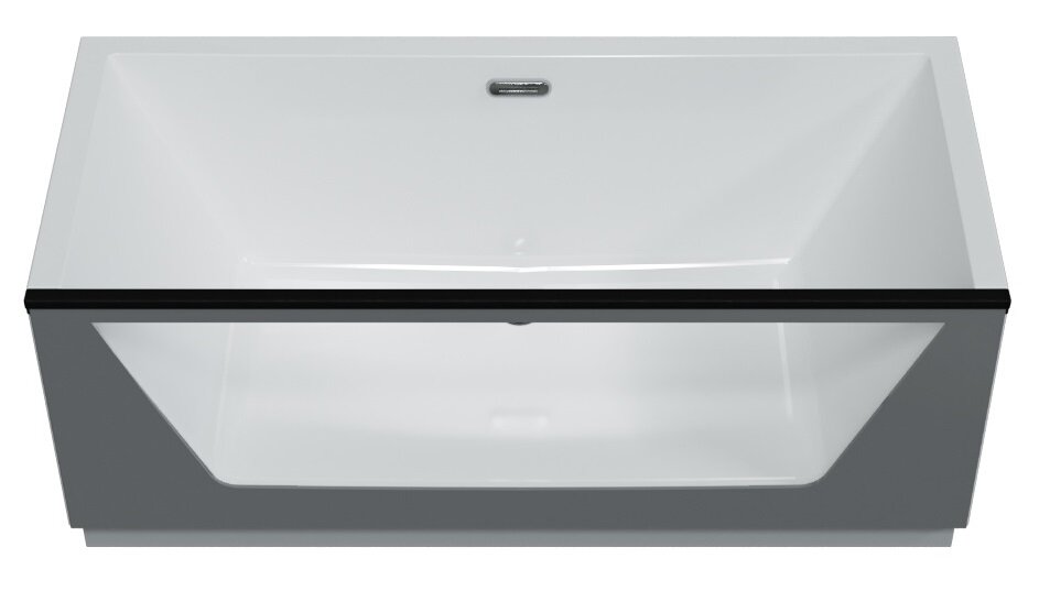 Изображение товара Ванна Aima Design Neo 170 х 75 см с серым матовым стеклом, отдельностоящая, белая