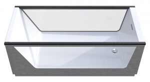 Изображение товара Ванна Aima Design Neo 170 x 75 см, 2 стекла принт бетон, отдельностоящая, белый, 01нео1775с2