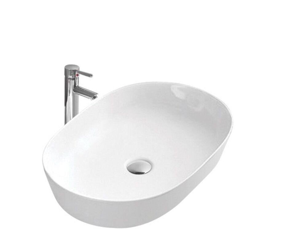 Изображение товара Раковина SinteSi 61 х 42 см накладная белая угловая овальная качественная