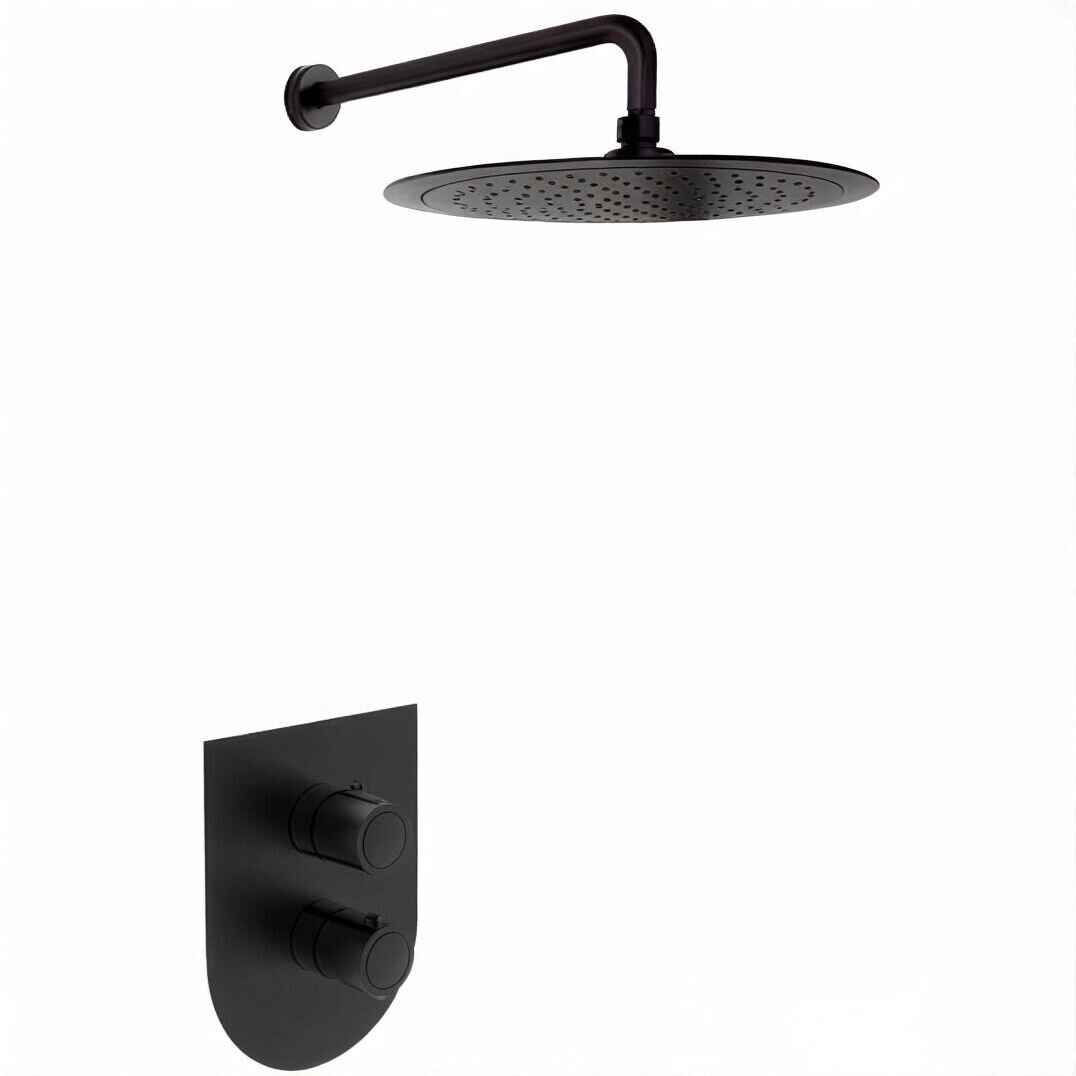 Изображение товара Душевая система Ramonsoler Urban Chic термостатическая черный матовый Изображение товара Душевая система Ramonsoler Urban Chic термостатическая черный матовый