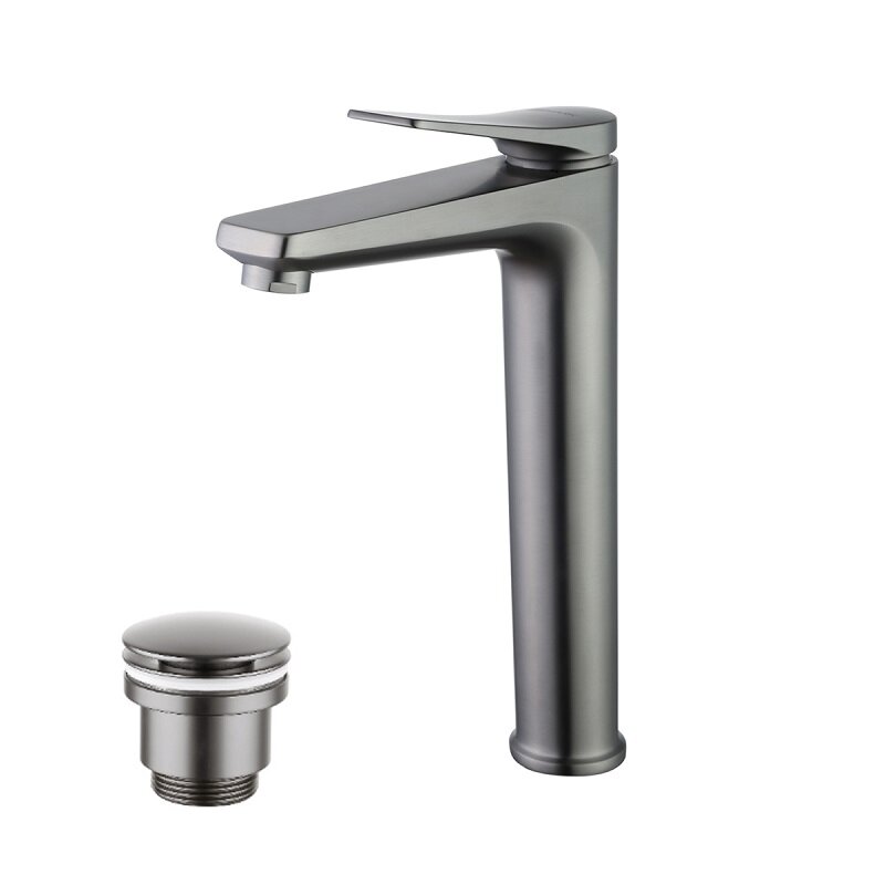 Изображение товара Смеситель для раковины Lemark Bronx LM3709GM с донным клапаном и графитовым покрытием