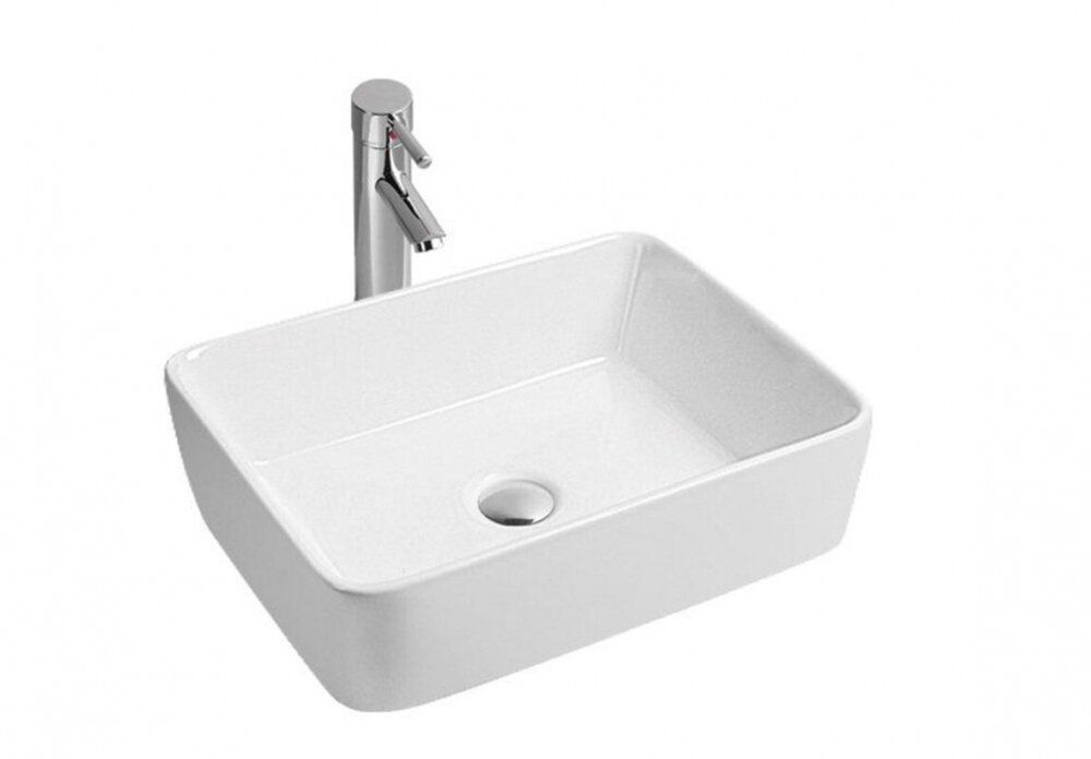 Изображение товара Раковина SinteSi 41 х 31 см накладная белая для ванной квартиры