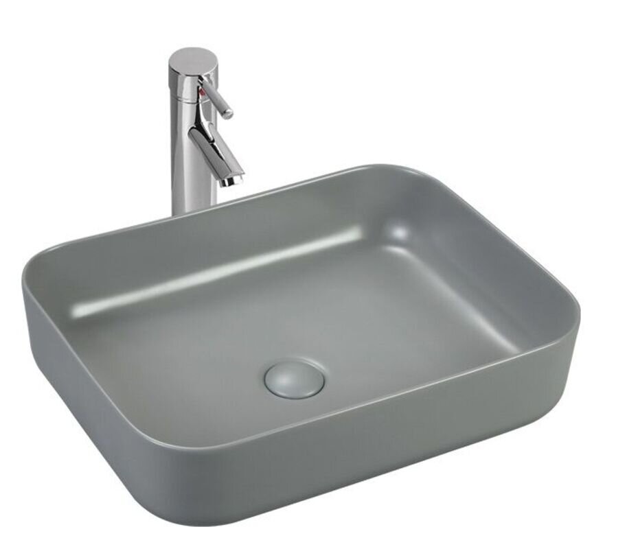 Изображение товара Раковина SinteSi 50 х 40 см, накладная, серая, SIN-LVB-APP-409GM