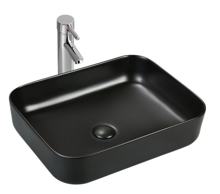 Изображение товара Раковина SinteSi 50x39 см накладная черная матовая, фарфор