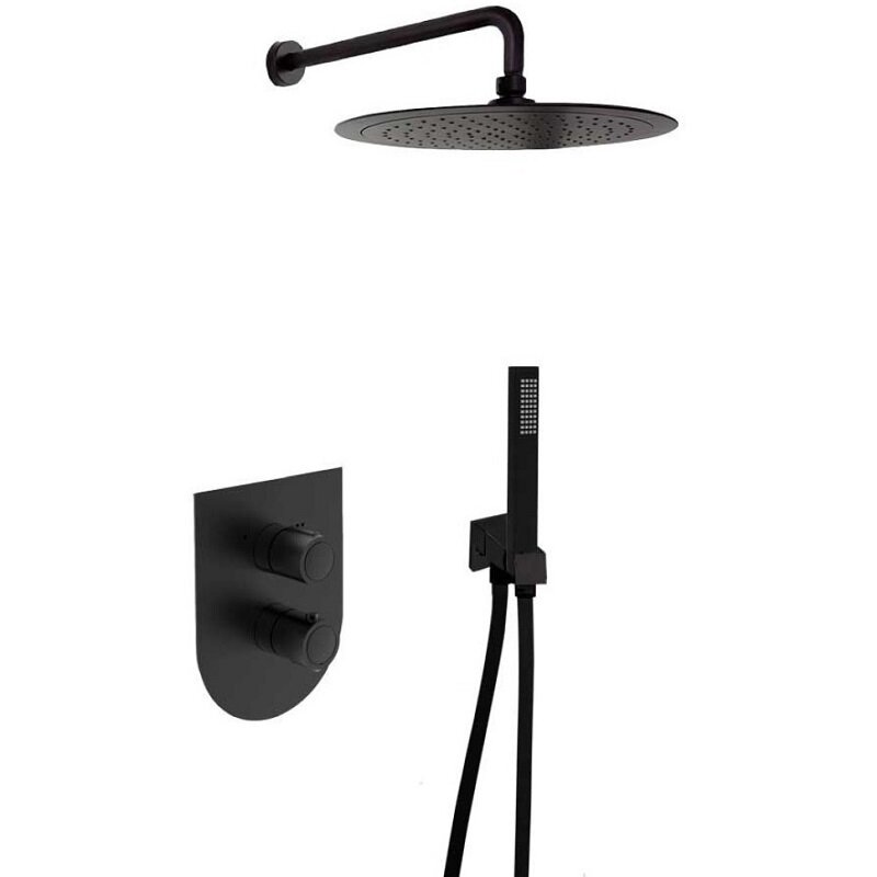 Изображение товара Душевая система Ramonsoler Urban Chic K2187011NM с термостатом черная матовая