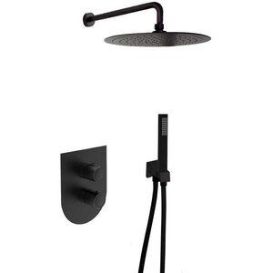 Изображение товара Душевая система Ramonsoler Urban Chic K2187011NM для душа, термостатическая, с душевым гарнитуром, цвет черный матовый