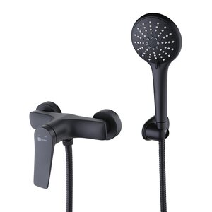 Изображение товара Смеситель для душа Lemark Bronx LM3703BL с душевым гарнитуром черный