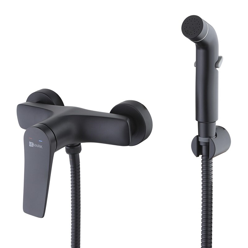 Изображение товара Гигиенический душ Lemark Bronx LM3718BL со смесителем черный для ванной комнаты