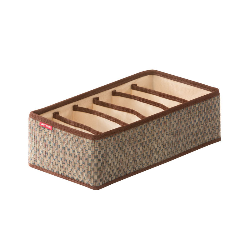 Изображение товара Органайзер для нижнего белья и маек Casy Home, 6 ячеек, песочный ротанг