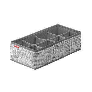 Изображение товара Органайзер Casy Home для хранения шейных платков и галстуков 35x16x10 см серебряная рогожка