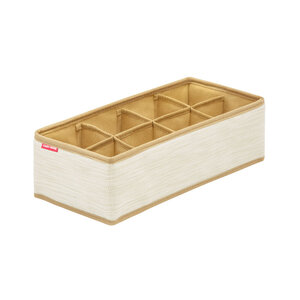 Изображение товара Органайзер Casy Home для хранения шейных платков и галстуков, ширина 35 см, глубина 16 см, высота 10 см, 8 ячеек, цвет молочный лен, 00-00001667/OR-023