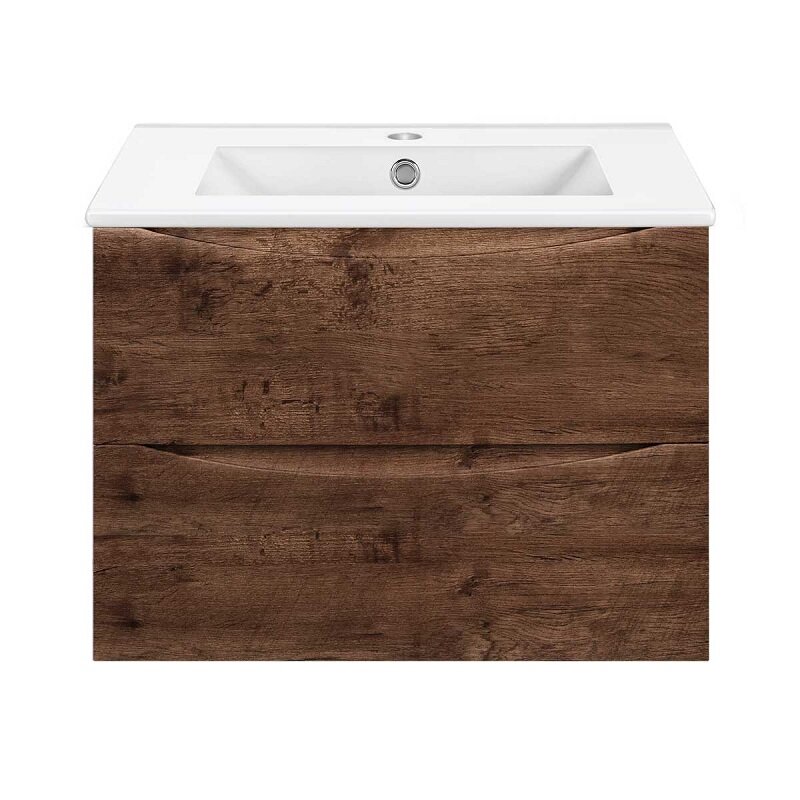 Изображение товара Тумба под раковину Vincea Mia Slim 70 см подвесная коричневая Италия