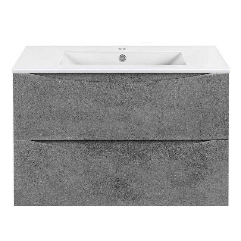 Изображение товара Тумба под раковину Vincea Mia Slim 80 см подвесная серый бетон ВМС-2МC800S1BT