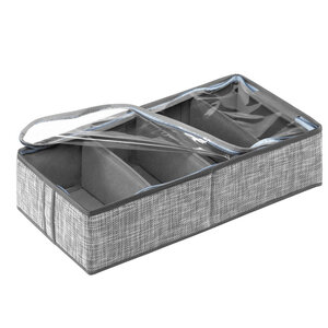 Изображение товара Органайзер Casy Home для хранения обуви 56х28х12 см 4 ячейки серебряная рогожка