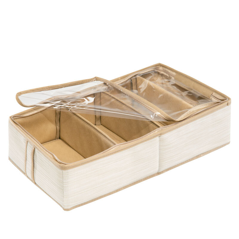 Изображение товара Обувной органайзер Casy Home 56x28x12 см, молочный лен, 4 секции