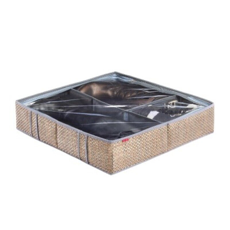 Изображение товара Органайзер Casy Home для хранения обуви, ширина 56 см, глубина 56 см, высота 12 см, 6 ячеек, цвет небесный ротанг, 00-00002261/OR-091