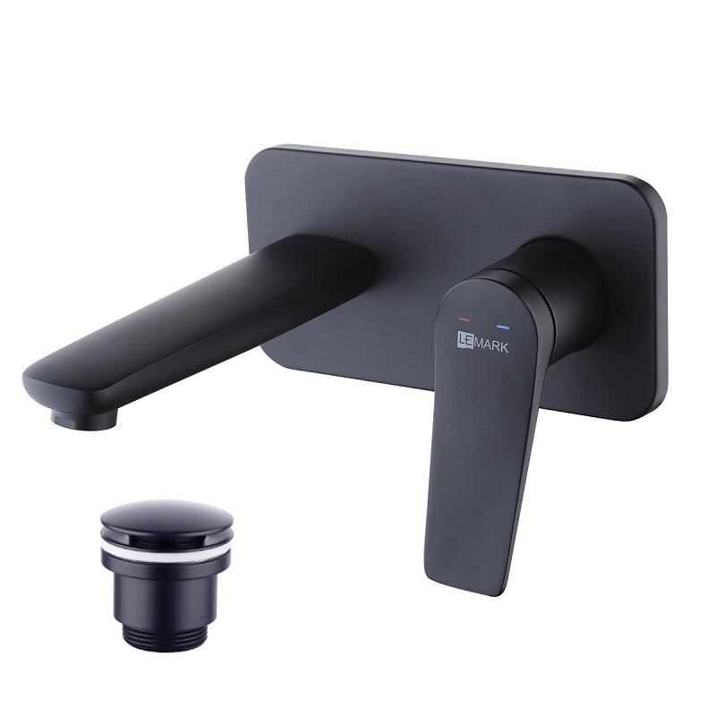 Изображение товара Смеситель для раковины Lemark Bronx LM3726BL черный с донным клапаном