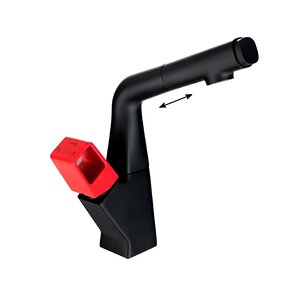 Изображение товара Смеситель Lemark Soul LM6008BR для кухонной мойки, с вытяжным изливом, черный/красный