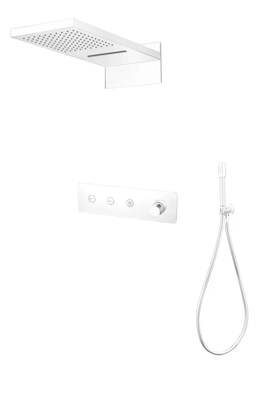 Изображение товара Душевая система Boheme Fusion 130-MW, верхний душ, ручной душ, белый матовый