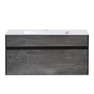Изображение товара Тумба под раковину Vincea Chiara 100 см, подвесная, серый камень G.Stone, VMC-2C100GS