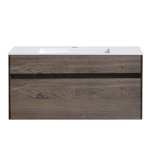 Изображение товара Тумба под раковину Vincea Chiara 100 см, подвесная, темный дуб R.Oak, VMC-2C100RO