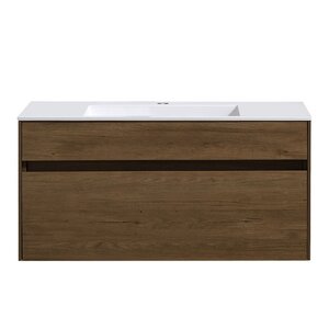 Изображение товара Тумба под раковину Vincea Chiara 100 см подвесная дуб табак VMC-2C100TO