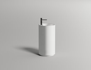 Изображение товара Раковина напольная Salini Armonia Top 01, 130114G, 45 х 45 х 85 см, из искусственного камня S-Sense, белый глянцевый