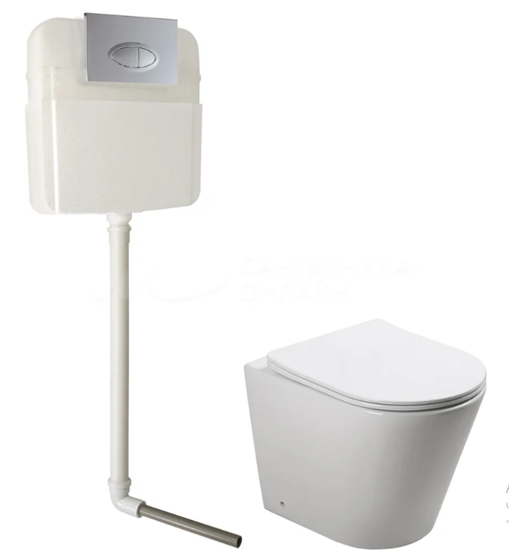 Изображение товара Приставной унитаз SantiLine безободковый с микролифтом и скрытым монтажом