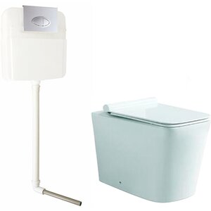 Изображение товара Безободковый приставной унитаз SantiLine SL-5021 с бачком и сиденьем микролифт