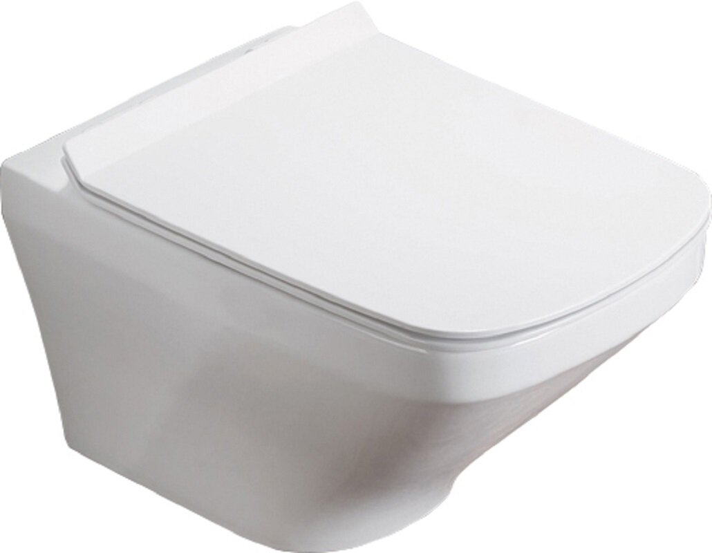 Изображение товара Безободковый подвесной унитаз SantiLine SL-5003 с сиденьем микролифт белый