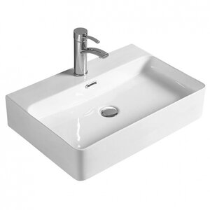 Изображение товара Раковина SantiLine накладная 60,5х41,5 см с переливом белая