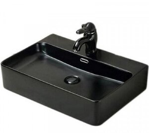 Изображение товара Накладная раковина SantiLine 60,5х41,5 см черная матовая с переливом