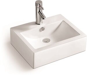 Изображение товара Раковина SantiLine накладная SL-1005 52 5 х 42 см белая с переливом для ванной