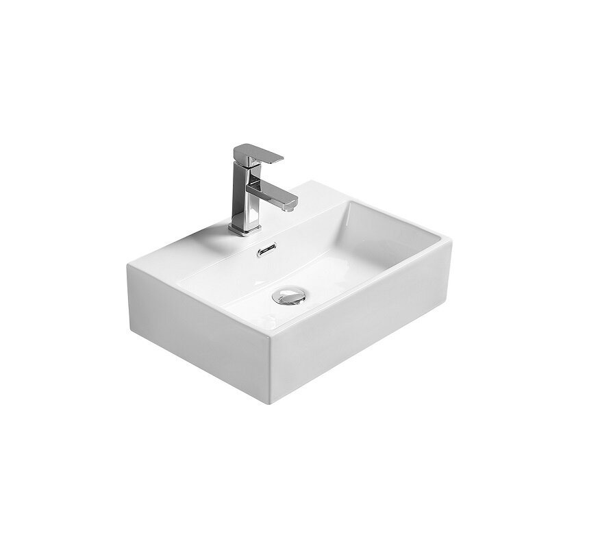 Изображение товара Раковина SantiLine накладная 51х36 см белая с переливом модель SL-1006