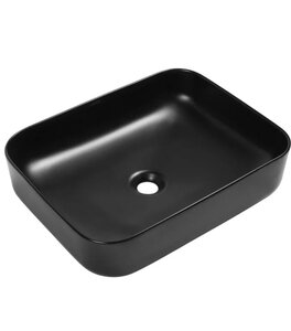 Изображение товара Раковина SantiLine накладная 48x37 см черный матовый фаянс антибактериальное покрытие