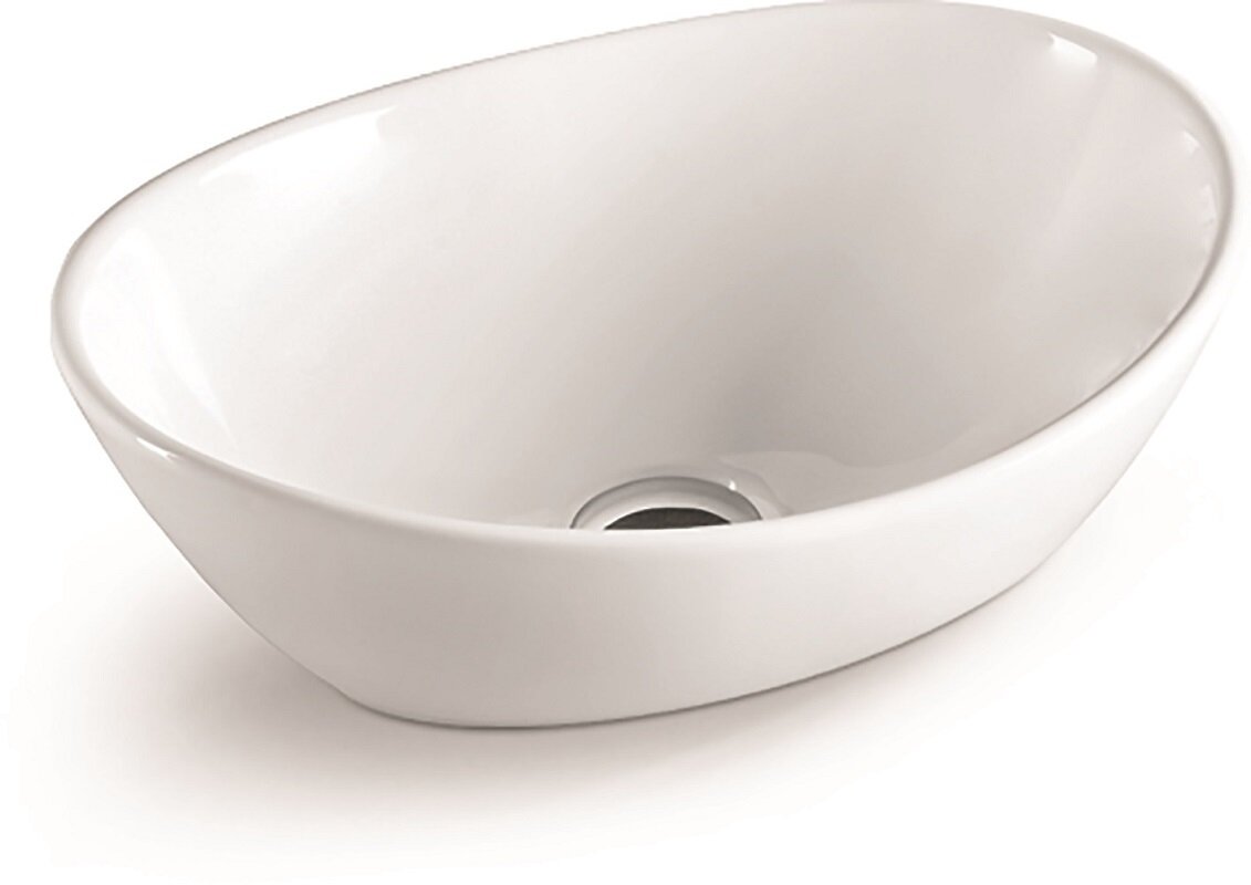 Изображение товара Раковина накладная SantiLine SL-1016 41х33 см белая дизайнерская без перелива