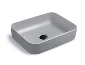 Изображение товара Раковина SantiLine SL-1051MG накладная прямоугольная 50х39 см серый матовый фаянс