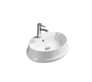 Изображение товара Модная накладная раковина SantiLine SL-1071 56х43 см белая с переливом