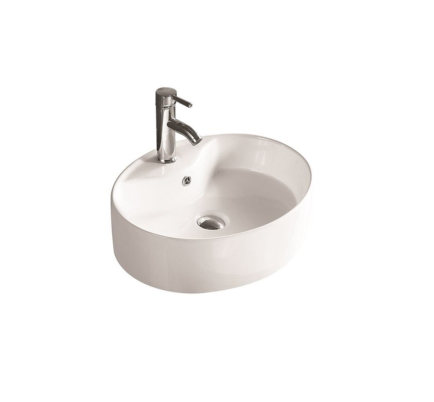 Изображение товара Раковина SantiLine SL-1072 (52x42 см) накладная белая с переливом