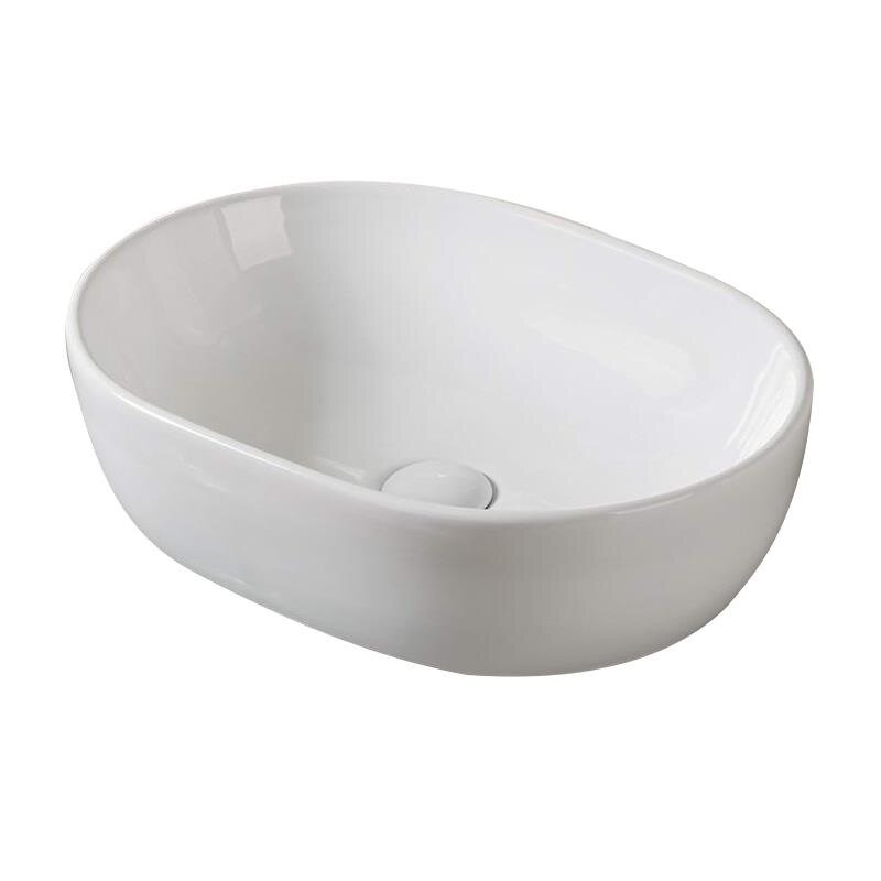 Изображение товара Раковина накладная SantiLine SL-1084 48,5х35 см овальная белая